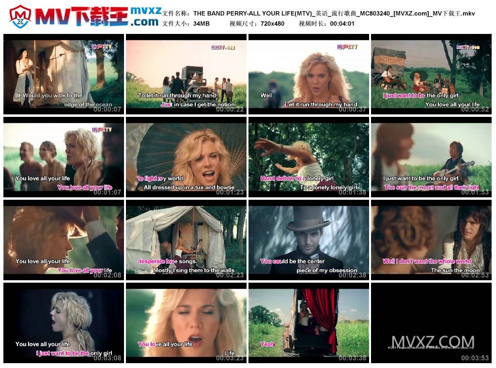 THE BAND PERRY-ALL YOUR LIFE(MTV)_英语_流行歌曲_MC803240
